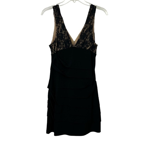 City Triangles Women’s Party Cocktail Dress Sz Large Black Lace Overlay Bodice - Picture 3 of 11